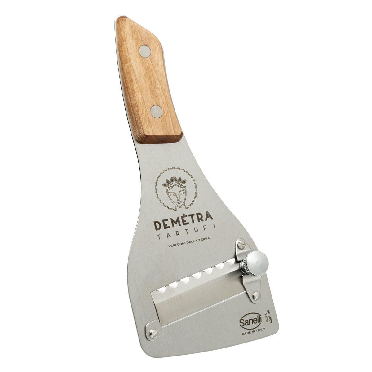 Tagliatartufi INOX con manico in legno - immagine 4