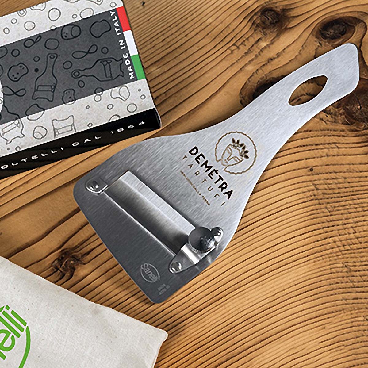Tagliatartufo INOX con manico in acciaio