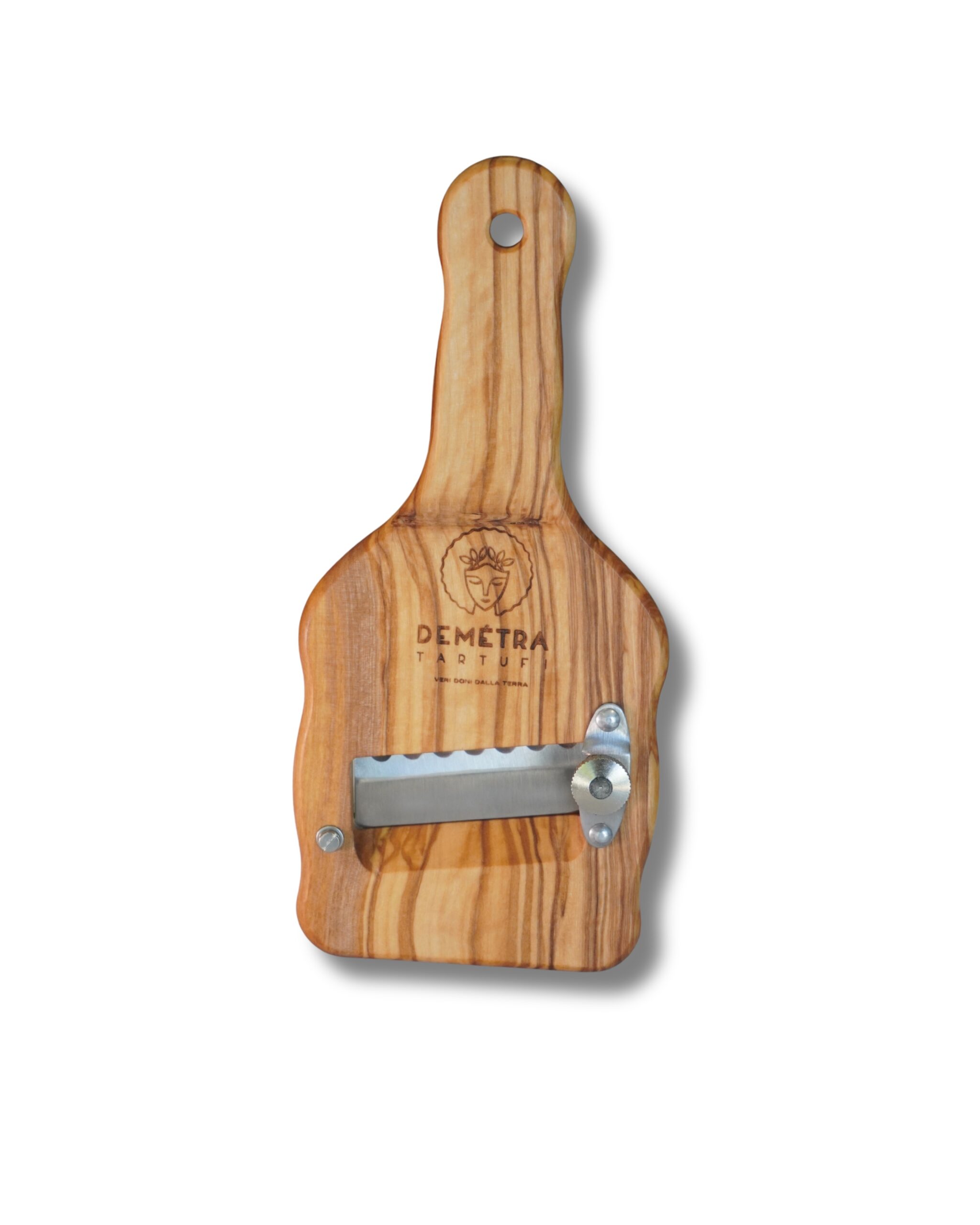Affettatartufi in legno massello di Ulivo - lama seghettata